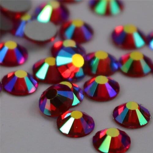 Swarovsky Crystal AB Flat Back Nail Rhinestone 3D Non HotFix Nail Art Decoration Glass Manicure Accessories