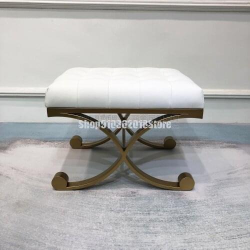Light Luxury Studio Make-up Stool Design Chair European Style Bed End Stool Modern Make-up Stool Stainless Steel Bench Shoe Shop
