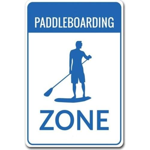 Paddle Boarding Sign, Paddle Board Zone, Ocean Decor, Metal Waves Sign, Paddle Board Decor, Ocean Sign - Quality Tin Sign