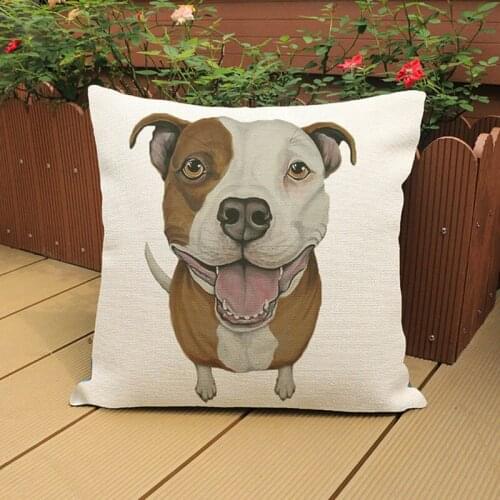 Funny Bighead Dog Bulldog Spotted Labrador Pug Pattern Pillow Case Home Decoration Sofa Cushion Cover