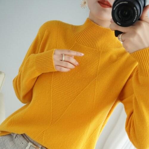 Womens turtleneck thick cashmere sweater women 2020 new fall/winter slim pullover twist sweater short knit bottoming shirt