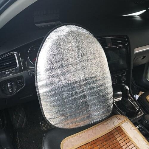 1 pcs Double Thicken Car Steering Wheel Sun Shade Cover Aluminum Foil Anti Hot Heat-Resistence Automotive Accessories