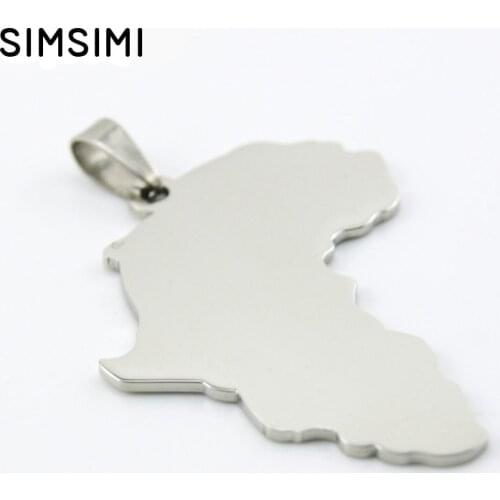 10pcs I love Africa Map Stainless steel pendant charms men jewelry DIY necklace both sides mirror polished
