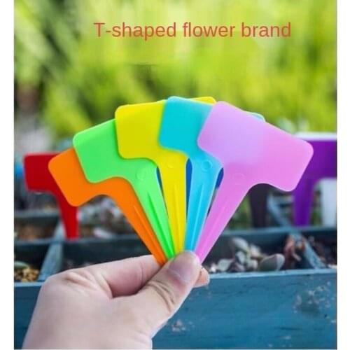 100PCS PVC Garden Tags Labels T-type Plant Labels Classification Writing Board for Nursery Pots Garden Plant Seedling Mark Tools