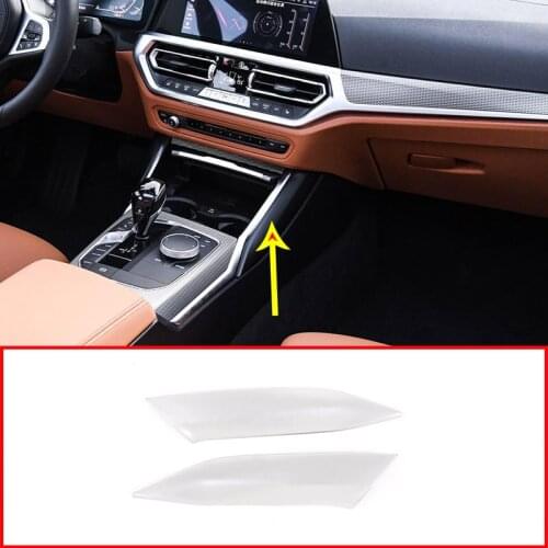 2pcs ABS Chrome Car Center Console Decoration Trim For BMW 3 Series G20 G28 325li 2020 2021 Car Accessories