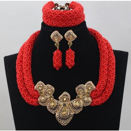 2016 Hot Design Multicolor Nigerian Wedding African Beads Jewelry Set Purple Crystal Beads Necklace Jewelry Set Free Ship ALJ689