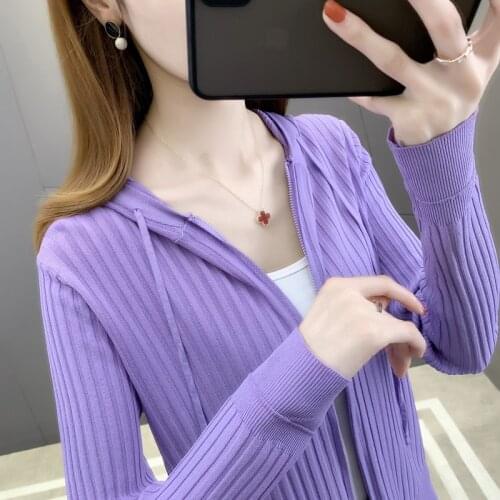 20163 (room 2, Row 6, No.1 middle) real zipper vertical bar solid color knitted cardigan 38