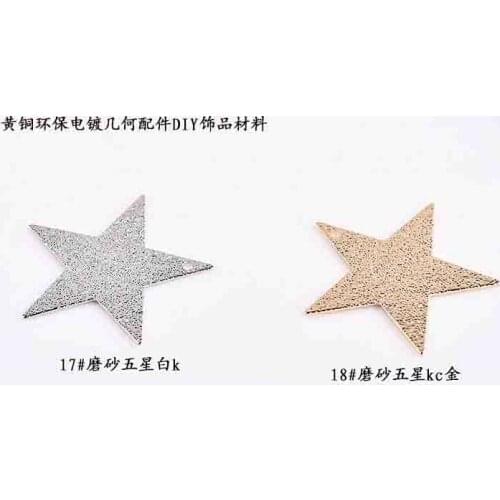 30pcs/lot brass environmental plating geometry stars shape copper alloy charms diy jewelry earring/bracelet pendants accessory