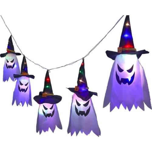 5PCS Halloween Witch Hat LED Lighted Glowing Ghost Hat Lights