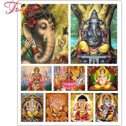 TOUOILP 5D DIY Lakshmi lord ganesha Diamond Painting Full Diamond Embroidery Cross Stitch Kit Rhinestones Mosaic Garden Decor