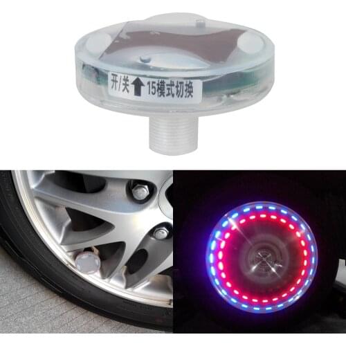 Car Styling Solar LED Light Car Wheels Decor Lamp Auto Wheel Tire Air Valve Cap Light With Motion Sensors Hub Lamp