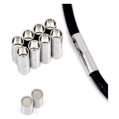 Free Shipping 100pcs Imitation Rhodium plated Strong Magnetic Clasps 21*7mm Inner Hole 6mm