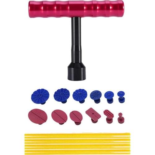 PDR Repairs Red T PDR Puller Slide Hammer Hand Lifter Suction Cup Glue Tabs Glue Stick For PDR Removal Paintless PDR Repair