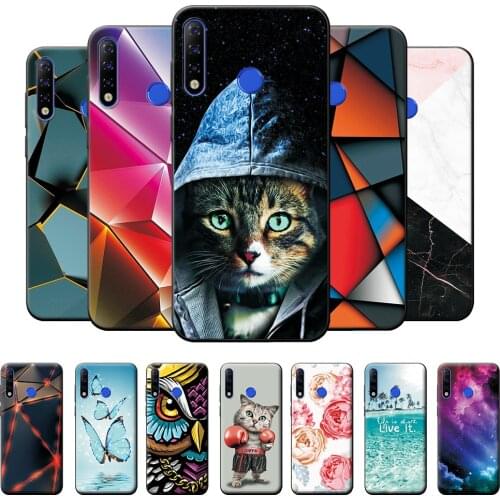 6.52" For Tecno Camon 12 Case Silicone Soft TPU Phone Cover For Tecno Camon 12 Case Geometric Scenery Protective Case Bumper