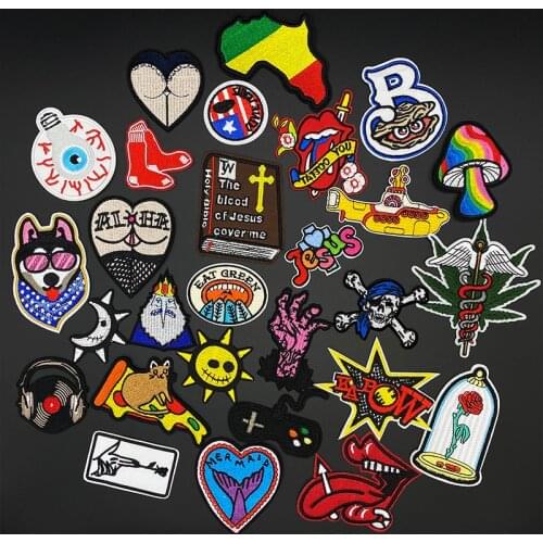 Mushroom Mouth moon loving ass Embroidery Patch badges Applique Ironing Clothing Sewing Supplies Decorative Patches For Clothing