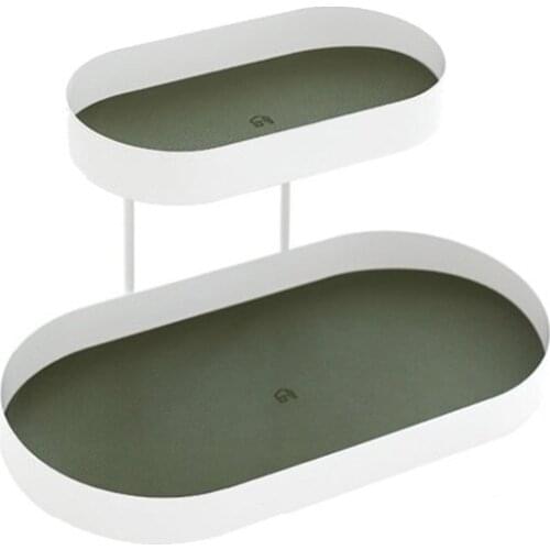 HOT-1Piece Storage Racks Metal Iron with PU Leather Mat Sundries Holder Tableware Party Supply Home Decoration Bathroon