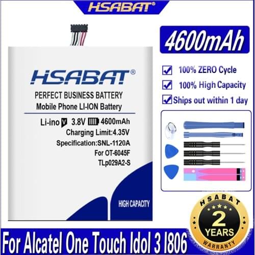 HSABAT 4600mAh TLp029A2 TLP029A2-S Battery For Alcatel One Touch Idol 3 I806 TLp029AJ OneTouch Pop 3 5.5" OT-5025 OT-5025D