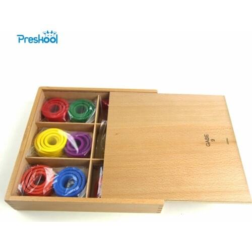 Baby Kids Toys Froebel GABE 9 Wood Colorful Circles Teaching Tool Learning Educational Preschool Training Brinquedo Juguets