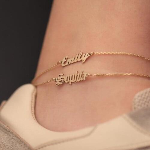Customized Name Double Anklet Stainless Steel Personalized Ladies 2021 New Summer Beach Jewelry Fashion Temperament Best Gift