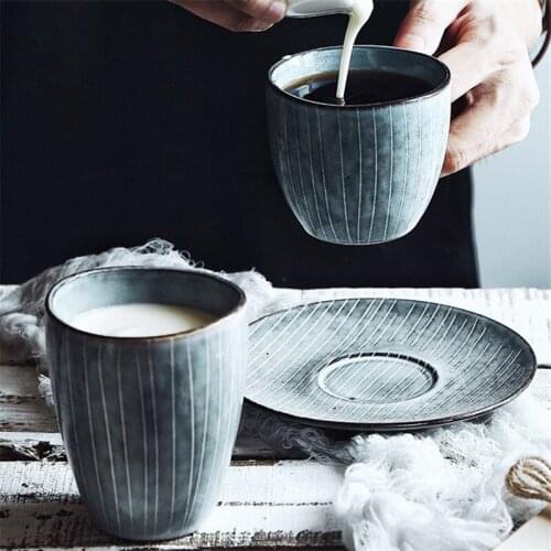 Japanese Style Ceramic Retro Teacup Creative Large Capacity Office Tea Cup Household Couple Coffee Breakfast Milk Mug Drinkware