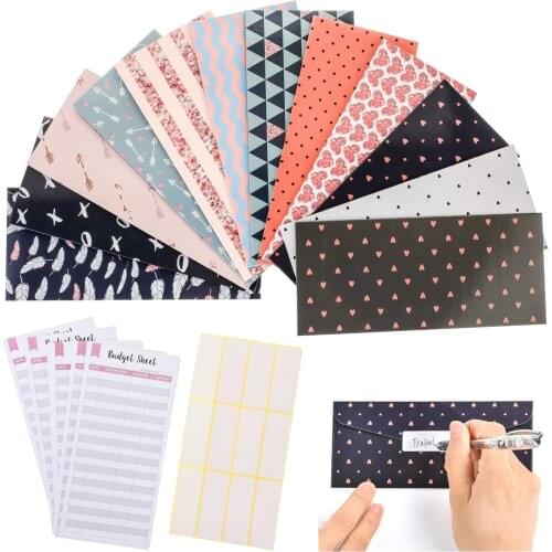 Money Envelopes Cash Envelopes Budget Wallet Envelope System Single Copper Paper Waterproof Reusable for Saving Money with Sheet