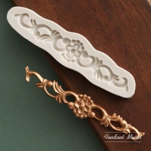 Lace Flower Relief Border Mould Silicone Mold Fondant Cake Decorating Tool Gumpaste Sugarcraft Chocolate Forms Bakeware