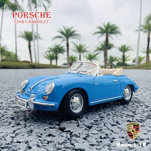 Bburago 1/18 1961 Porsche 356B Alloy Retro Car Model Classic Car Model Car Decoration Collection gift