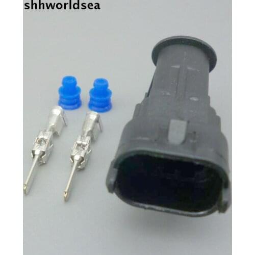 Worldgolden 2 Pin 3.5mm Diesel Fuel Common Rail Injector Crankshaft Sensor Connector 1928404226 Male For Bosch Ford