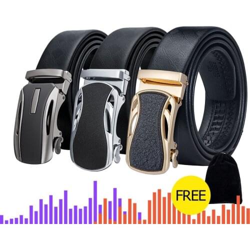 Luxury Brand Belt Men Automatic Buckle Genuine Leather Strap Mens Business Black Belt Trouser Strap Waist Belts DiBanGu