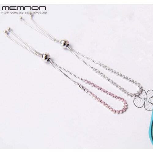 Memnon 925 Sterling Silver jewelry Sparkling Strand Bracelets for Women Fit Charms Beads Diy Fine Jewelry bracelet bangles YL056