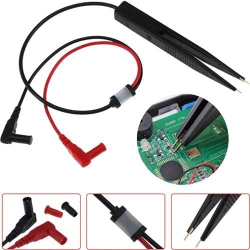 SMD Inductor Test Meter Clip Probe Tweezers For Resistor Multimeter Capacitor Drop Ship