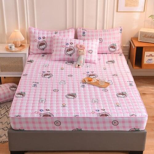 One piece non slip fixed mattress cover thickened cotton clip dustproof mattress cover protective cover