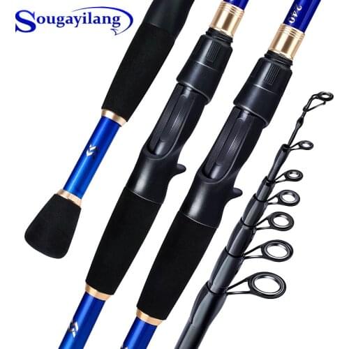 Sougayilang 1.8M -2.4M Spinning Casting Carbon Fiber Telescopic Fishing Rods Ultralight Portable Fishing Rod Lure Fishing Tackle