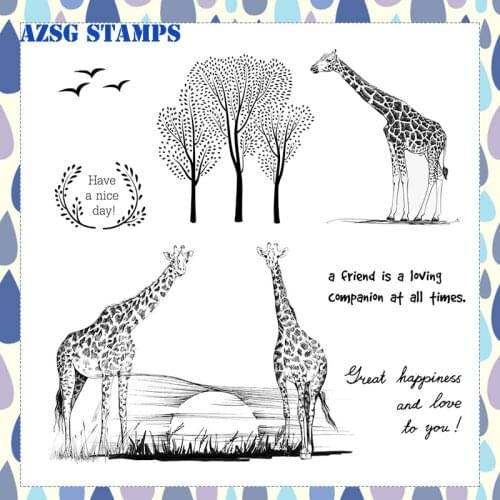 Giraffe Friendship Transparent Silicone Clear Stamps for DIY Scrapbooking/Card Making Crafts Decoration Supplies