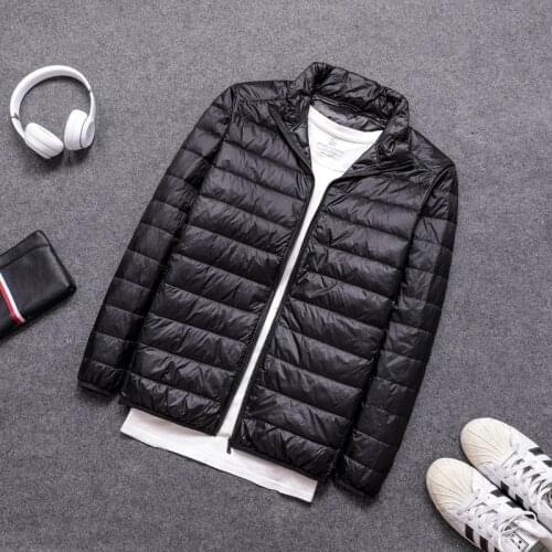 Winter Men Ultralight Thin Down Jacket White Duck Down Jackets Full Sleeve Warm Coat Parka Portable Outwear