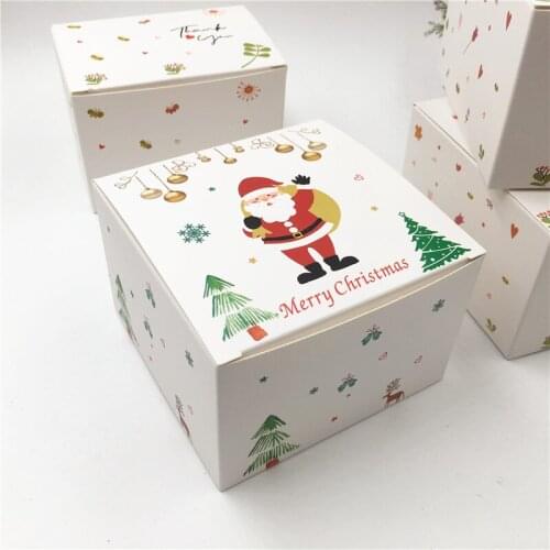 10pcs Christmas Series Gift Box, Wedding Candy Universal Packaging Paper Box xmas Party Event Favor