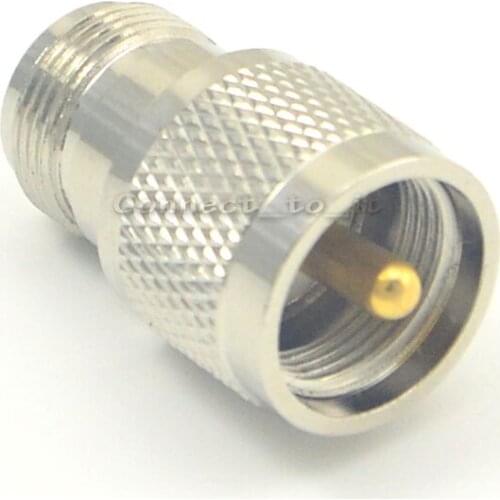 10 Pieces N to UHF Connector Adapter N Female to UHF Male Straight Nickelplated Connector