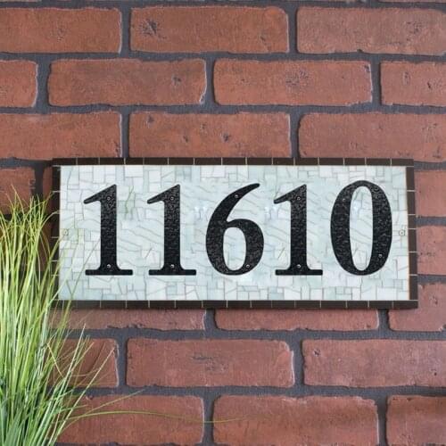 127mm 5inch Big House Number Hammered Style Door Address Number Digits Carbon Steel Black House Door Address Sign #0-9