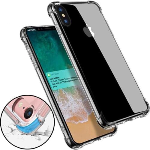 200Pcs For iPhone XS Max XR Anti-knock Soft TPU Transparent Clear Phone Case Protect Cover Shockproof shell For iPhone 6 8 plus