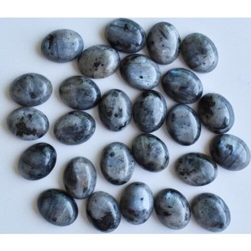 2020 Fashion hot sale Natural black spectrolite Oval CAB CABOCHON 8x10mm stone beads for jewelry making wholesale 50pcs/lot free