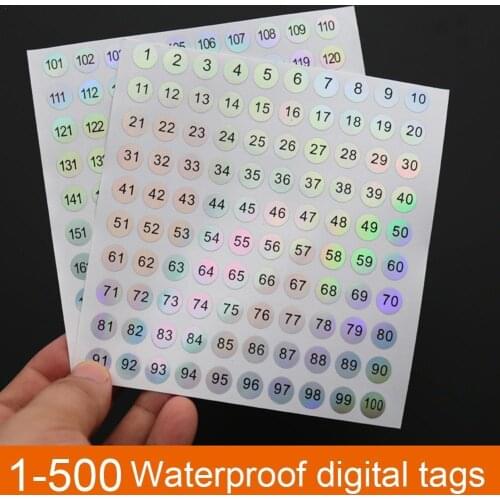 3PCS Waterproof Digital Label Self-adhesive Number Sticker Nail Polish Tableware Scrapbooking DIY Craft Label Stickers Tags