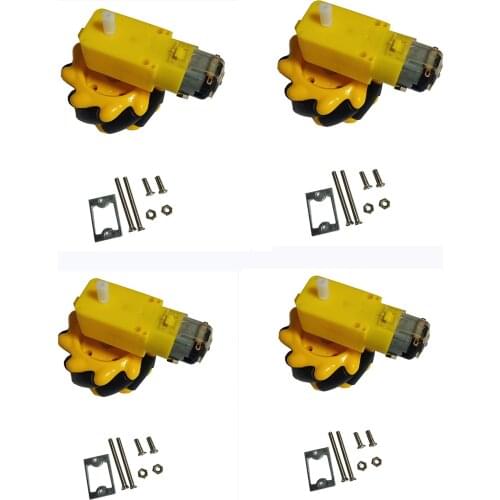 4pcs 60mm mecanum wheel + 4pcs TT motor + 4pcs TT motor mount for Arduino DIY project toy remote control parts