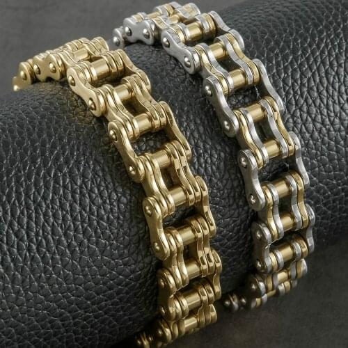 Hiphop 16MM Bicycle Chain Bracelet Men Wholesale Mens Bracelets 2020 Solid Stainless Steel Motorcycle Jewellery Dropshipping New