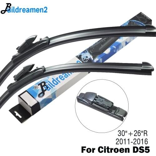 Buildreamen2 Car Accessories Wiper Blade Windscreen Wiper Fit Push Button Arms For Citroen DS5 2011 2012 2013 2014 2015 2016