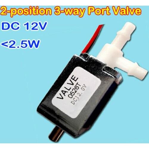 DC 12V 2-position 3-way Port Valve Micro Small Tiny Mini Electric Solenoid Exhaust Air Valve Switch Two-position Three-way DIY