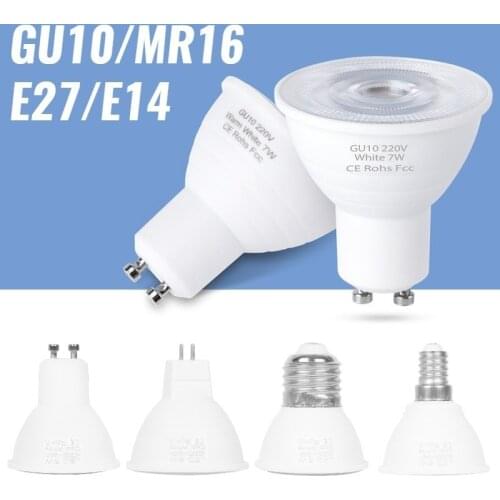 E27 Lamp E14 Spotlight Bulb 5W 220V Spotlight 6w Spot light Lampada GU5.3 Corn Light Bulb Aluminum Lamp Cup for Home Bedroom