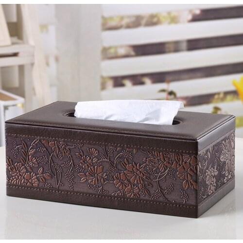 Leather Tissue Box Home Tissue Container Towel Napkin Tissue Holder Case for Office Home Car Decoration tissue box creatively