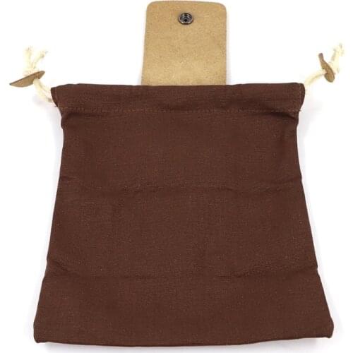 Leather Canvas Pouch Multifunctional Outdoor Foraging Bag Jungle Fruit Picking Storage Bags for Hiking Camping Tool