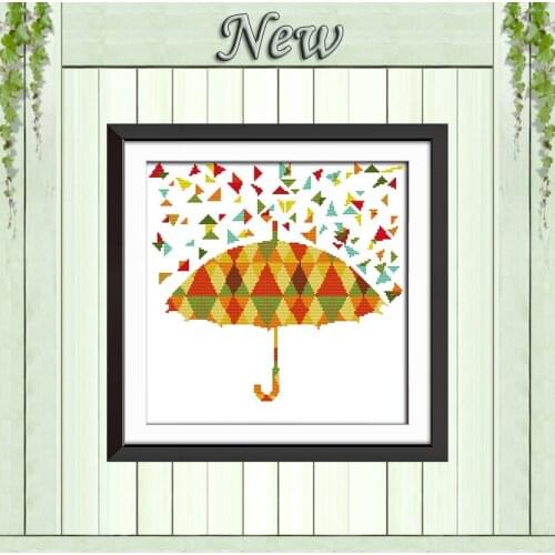 Colorful umbrellas diy painting counted printed on the canvas DMC 11CT 14CT kits chinese Cross Stitch embroidery needlework Sets