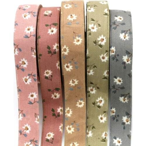 1'25mm/25 yards flower cloth ribbon double sided DIY headdress hair bow shoe hat material adult bow clothing accessories